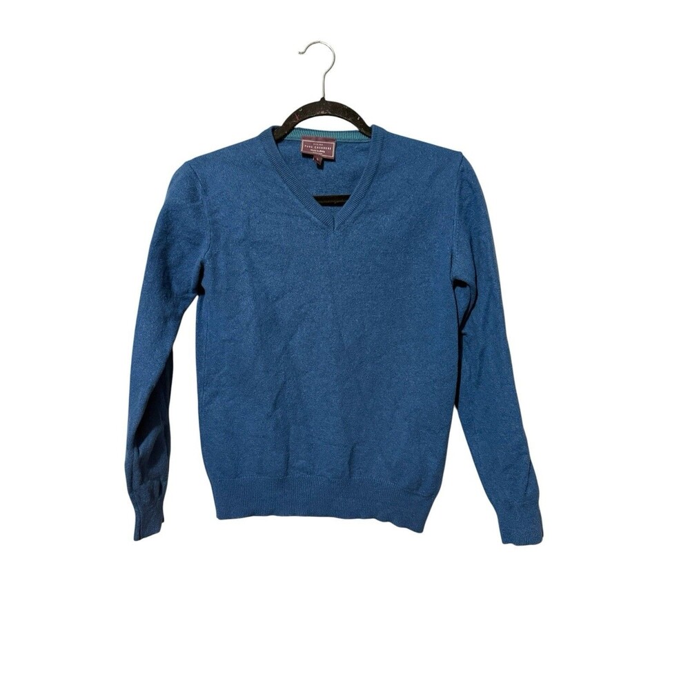 John Lewis Pure Cashmere V Neck Sweater Blue Made In Italy Size S